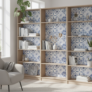 Morocco Tiles kontaktplast på bokhylle