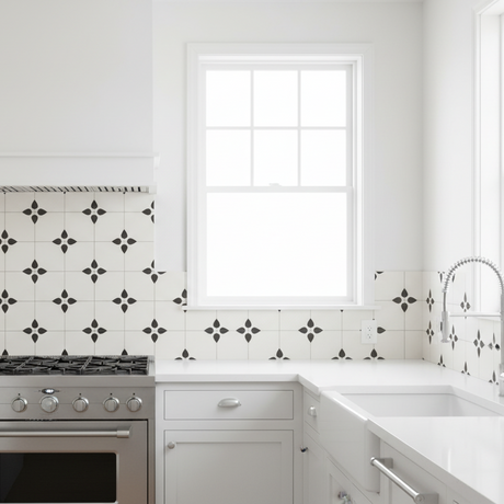 Natalie fliser – kjøkken backsplash bak komfyr