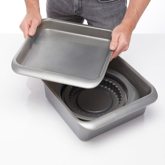 7 - pk nonstick bake - og stekesett, stabelbar - Lindas Dekor