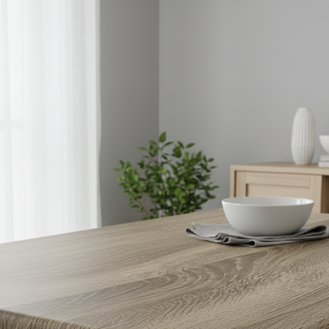 Oak Sonoma kontaktplast på spisebord