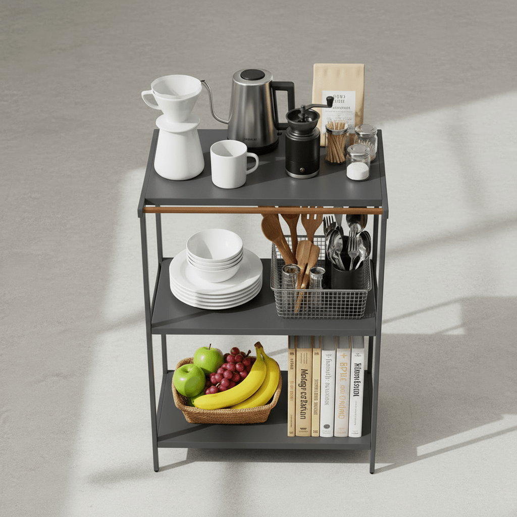 Oppbevaringshylle sort 90 x 60 x 46,5 cm - Lindas Dekor