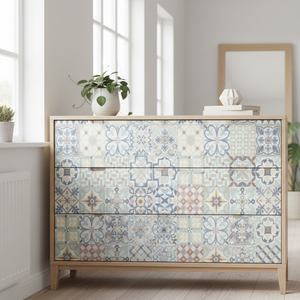 Palma tiles kontaktplast på vintage kommode