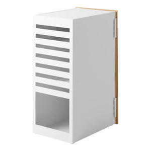 Hvit organizer til TV benk for spillkonsoll og gamingutstyr