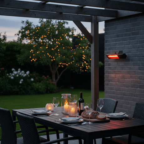 Terrassevarmer for vegg 1500 watt Svart - Lindas Dekor