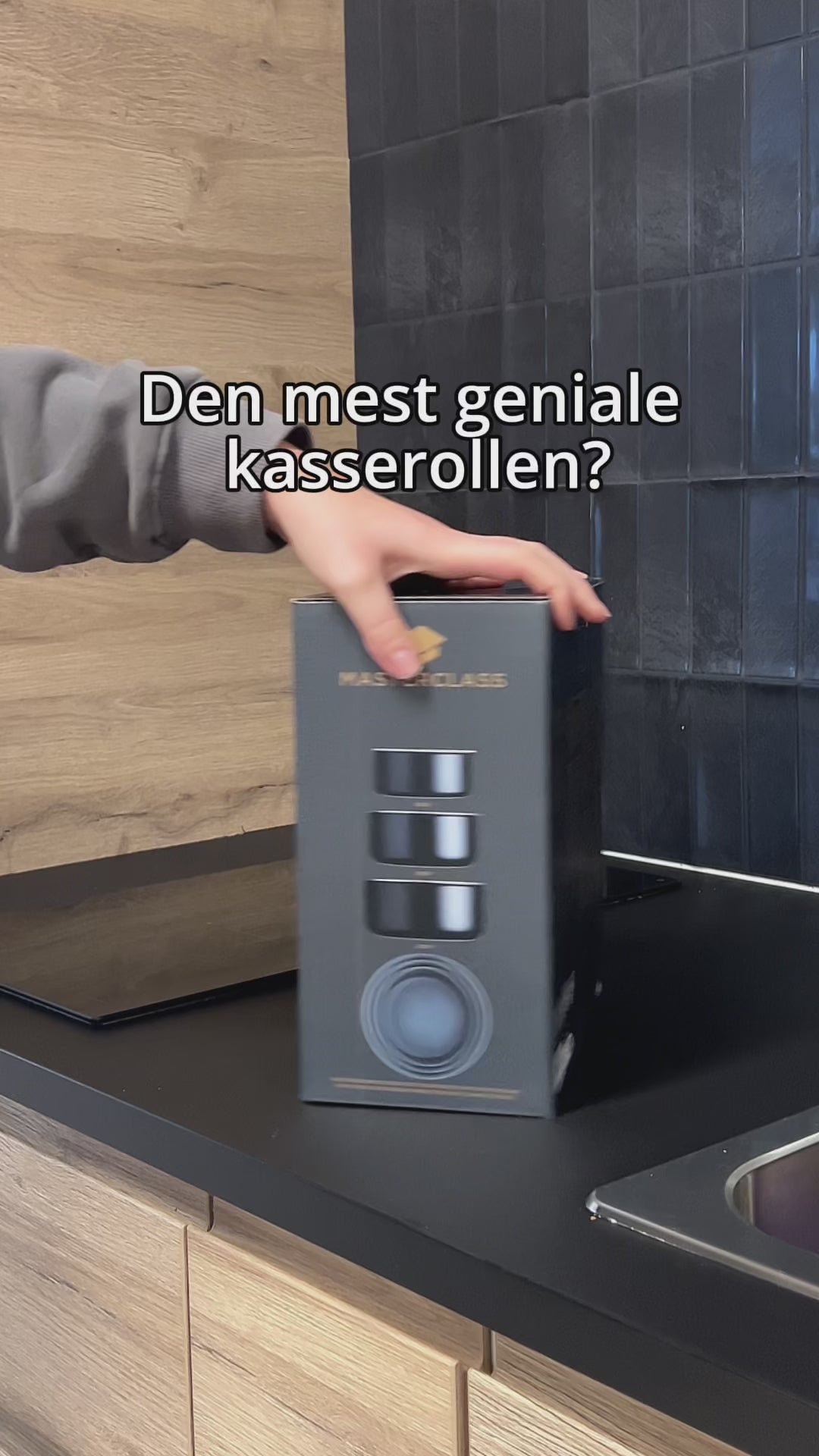3-pk Kasserollesett med avtakbart handtag för induksjon