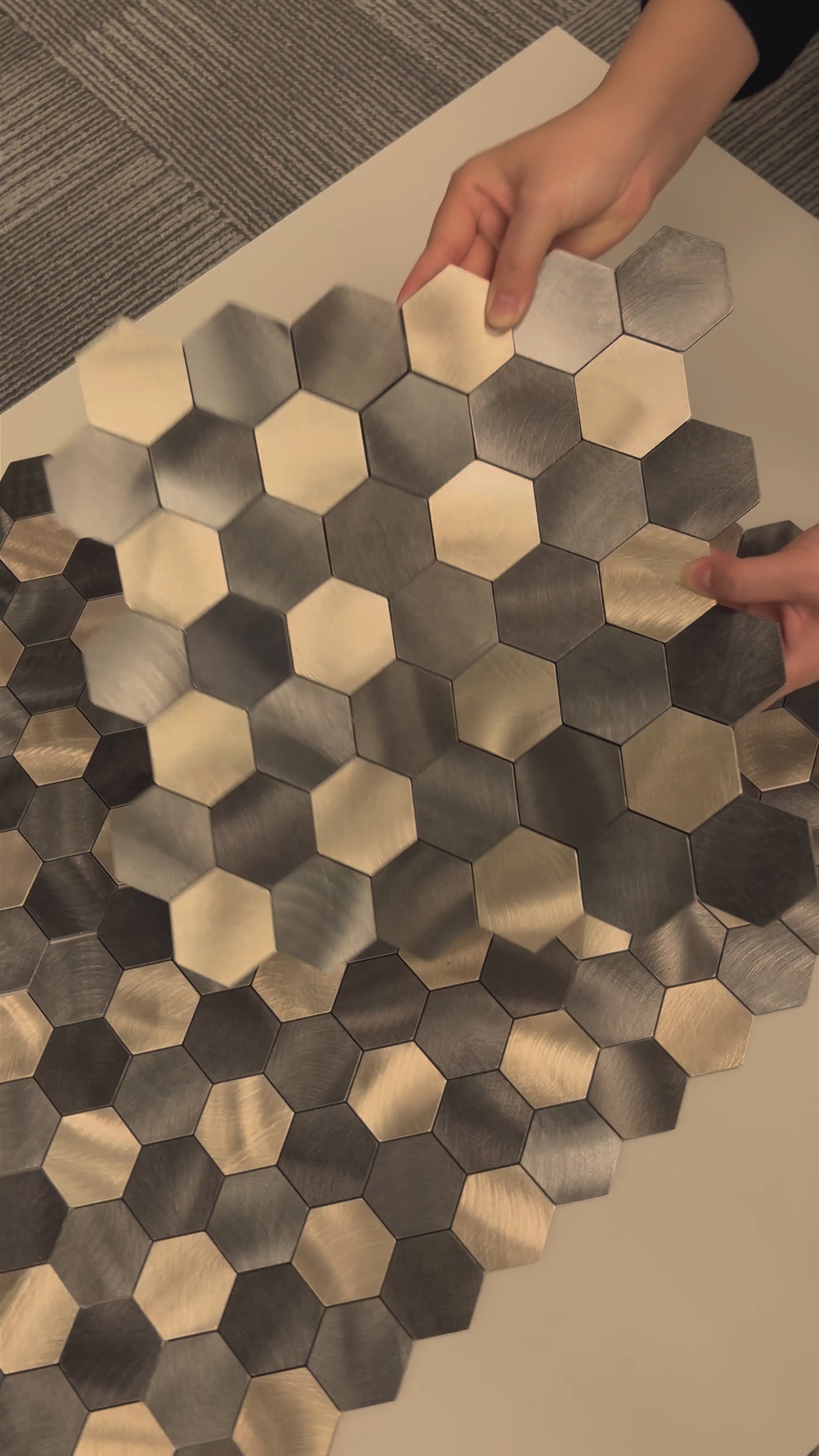 10-pk Latte hexagon selvklebende veggfliser