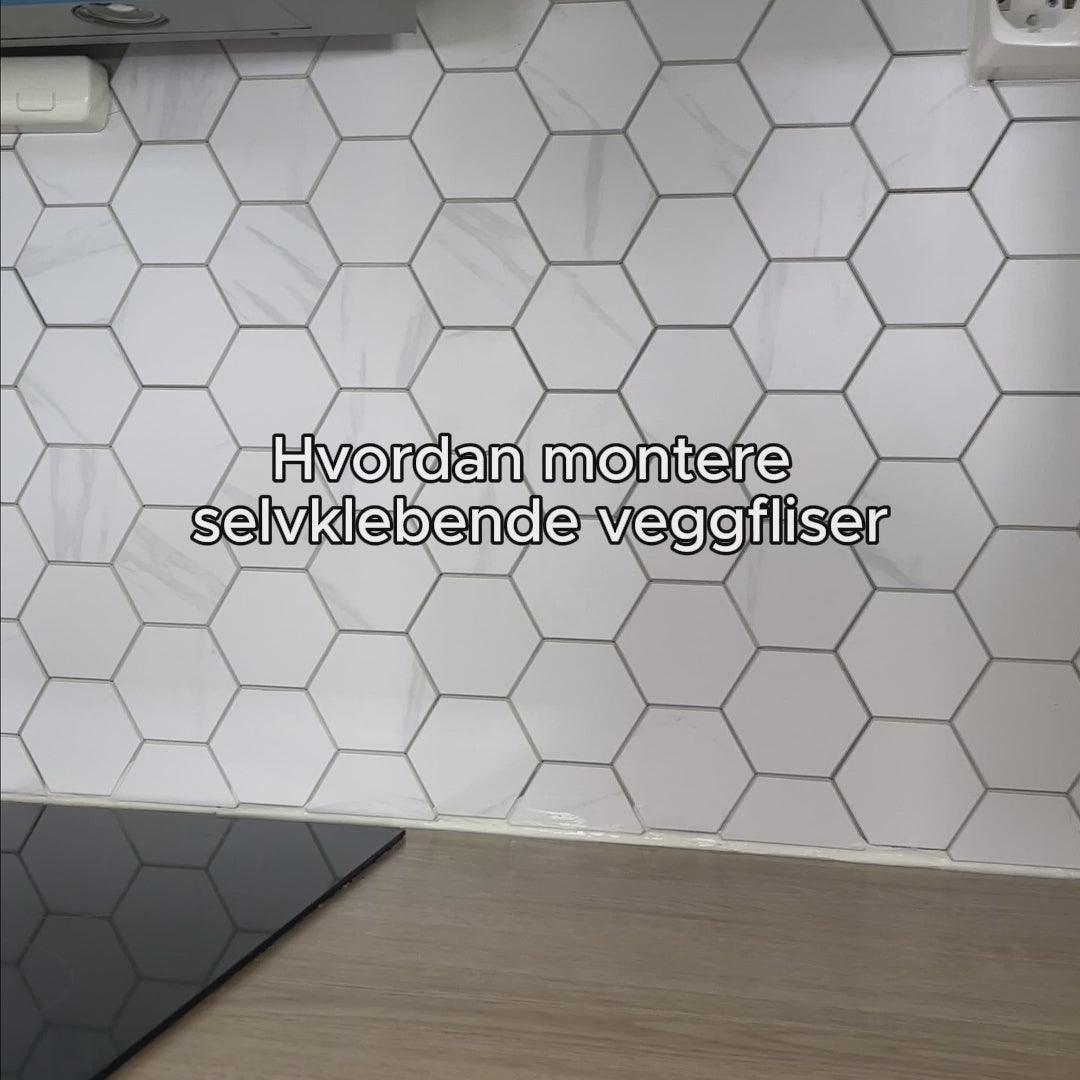 Hexagon ljusgrå betong självhäftande väggplattor