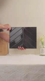 Evelina sort selvklebende veggfliser