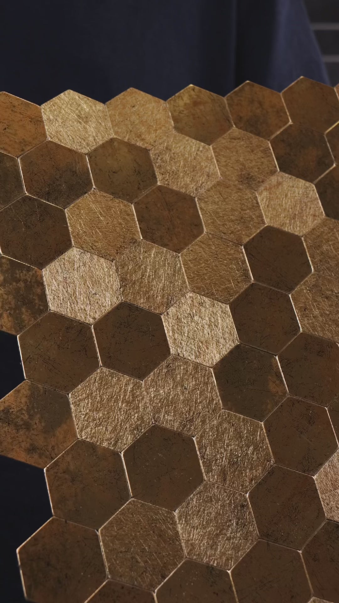 Hexagon gold selvklebende veggfliser