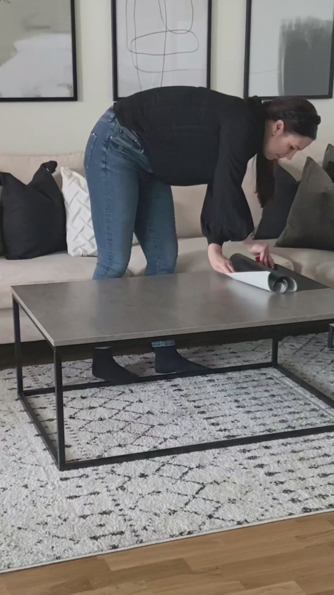 Treverk sort | glatt matt kontaktplast