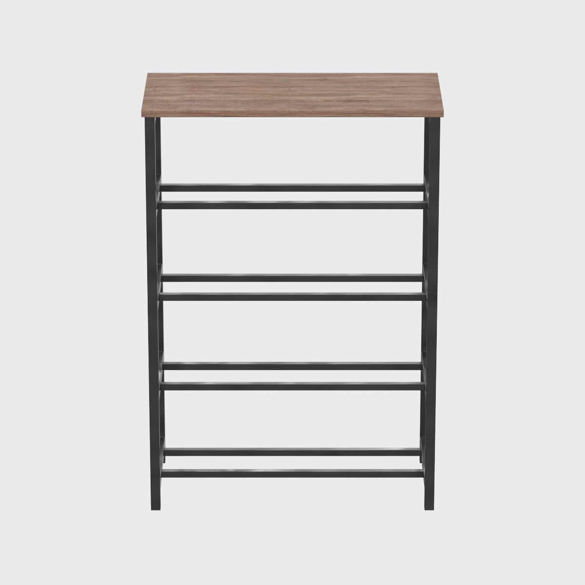 Aliaj konsollbord med skohyller, sort og tre 63 cm