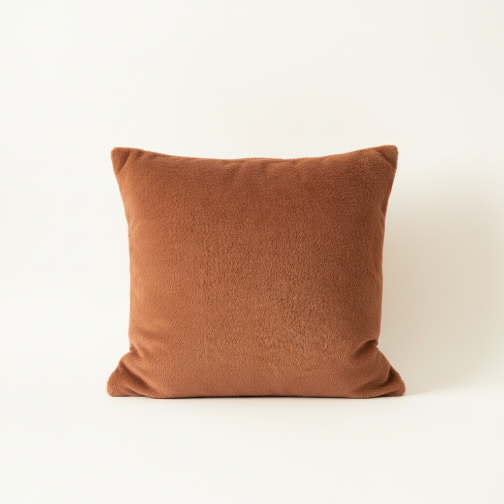 Mykt cognacfarget putetrekk 50 x 50 cm til stue