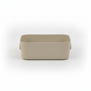 Liten organiseringsboks med integrerte håndtak til husholdningsartikler