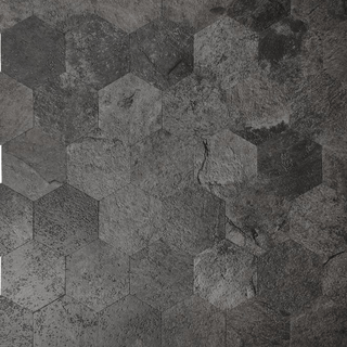 Hexagon mörkgrå betong självhäftande väggplattor