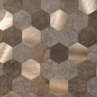 Mocca hexagon selvklebende veggfliser