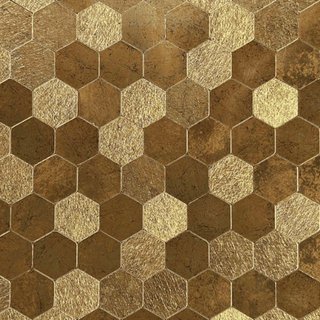 Hexagon guld självhäftande väggplattor