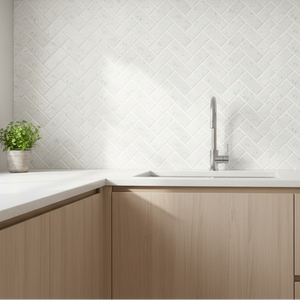 Terrazzo fiskebein selvklebende veggfliser