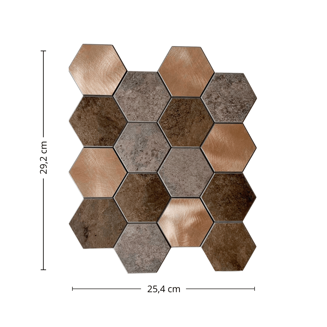 Bente hexagon selvklebende veggfliser