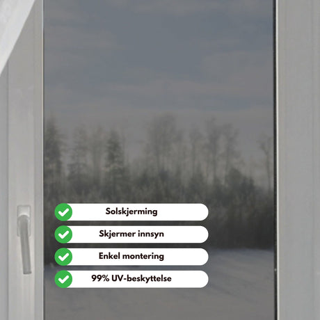 Med static tinted vindusfolie får man redusert innsym og solskjerming. 
