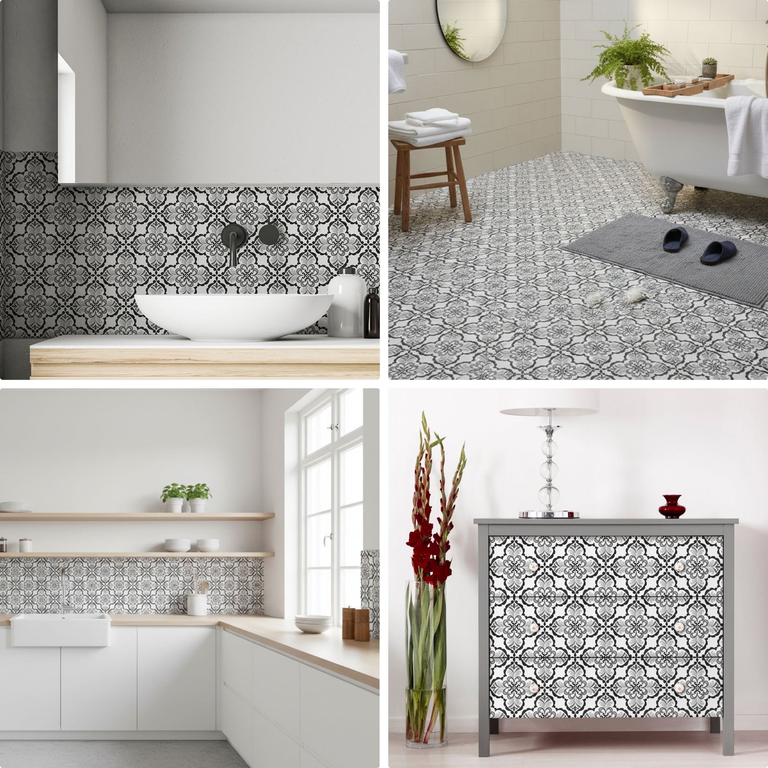 8-pk Lisbonne selvklebende fliser