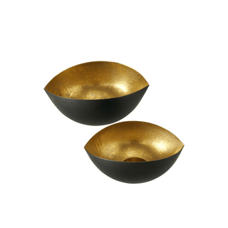 Jayana värmeljushållare, svart och guld,