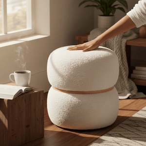 Milford puff hvit ø38 cm - Lindas Dekor