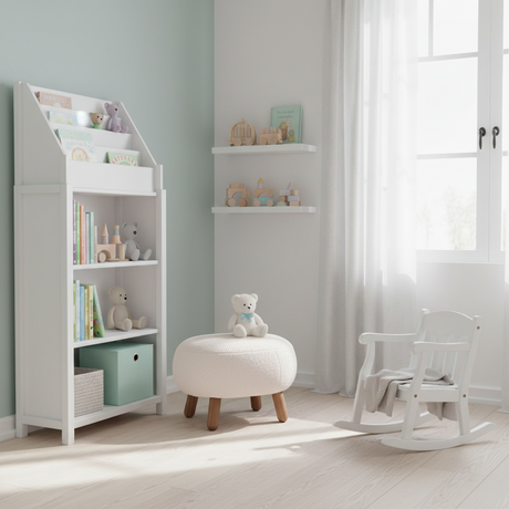 Savona puff brukt som ekstra sitteplass i stue