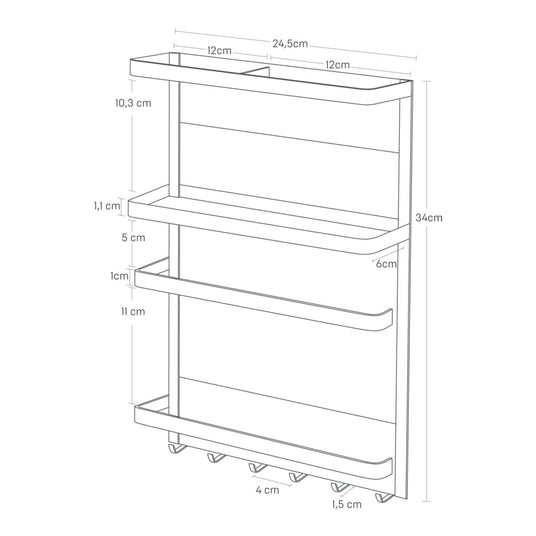 Magnetisk hylle til kjøleskap sort 34 x 24,5 cm - Lindas Dekor