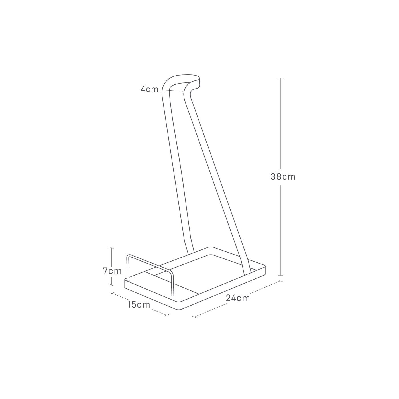 Svart holder til trådløs støvsuger uten veggmontering