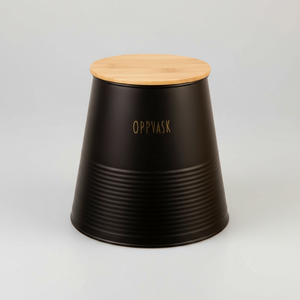 Boks oppvaskmiddel, sort metall 17 cm