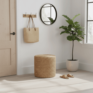 House Nordic Rivera puff i naturmateriale