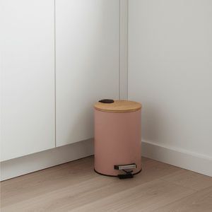 Søppelbøtte 3 liter metall/bambus beige - Lindas Dekor