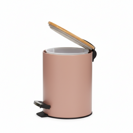 Kompakt beige søppelbøtte 17 x 24 cm til bad og kjøkken