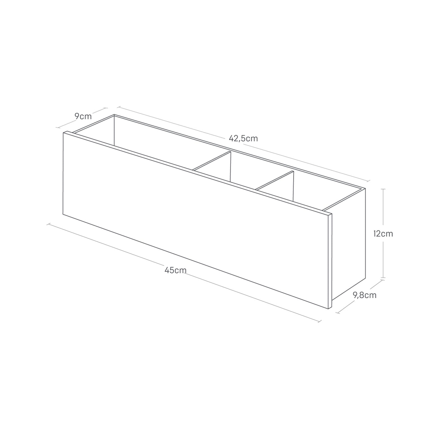 Oppbevaringsboks med trefront for stuebord og hjemmekontor