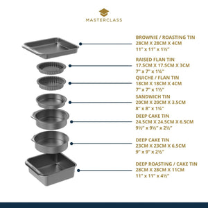 7 - pk nonstick bake - og stekesett, stabelbar - Lindas Dekor