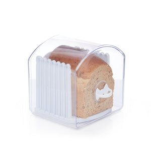 Transparent justerbar brødboks fra KitchenCraft med skjæreguide