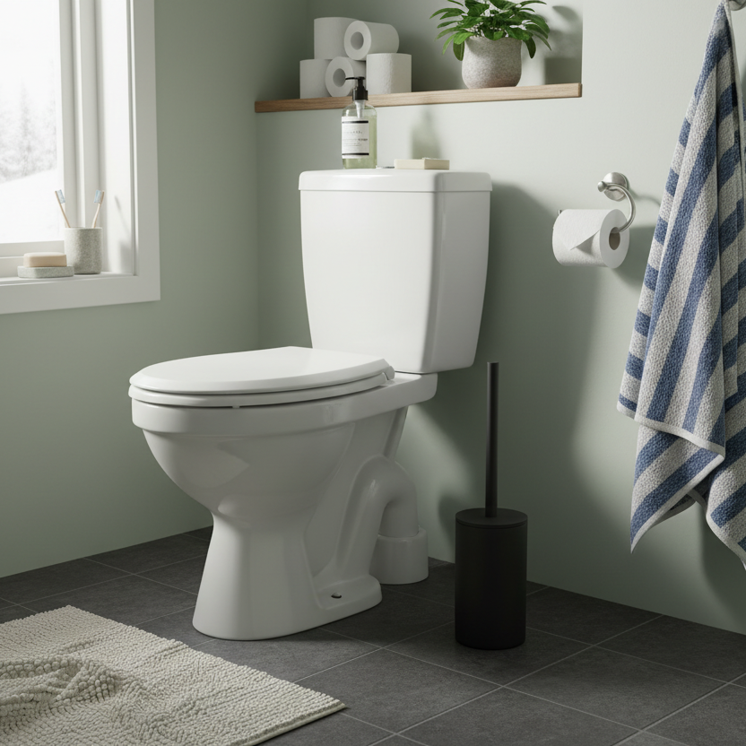 Toalettbørste i hverdagslig baderom