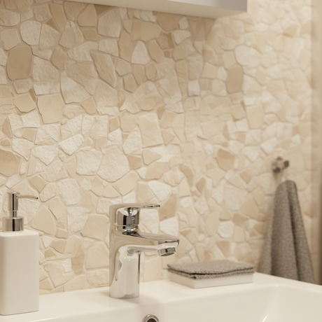 Tuscany Stone backsplash bad nærbilde