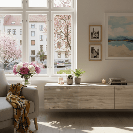 Selvheftende kontaktplast i Premium Artico Oak-design med moderne, nordisk trelook og myke grå nyanser.