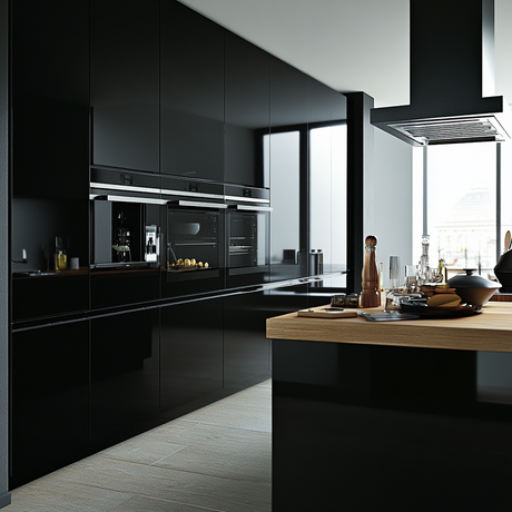 Uni Lack sort høyglans kontaktplast – speilblank sort folie til kjøkkenfronter
