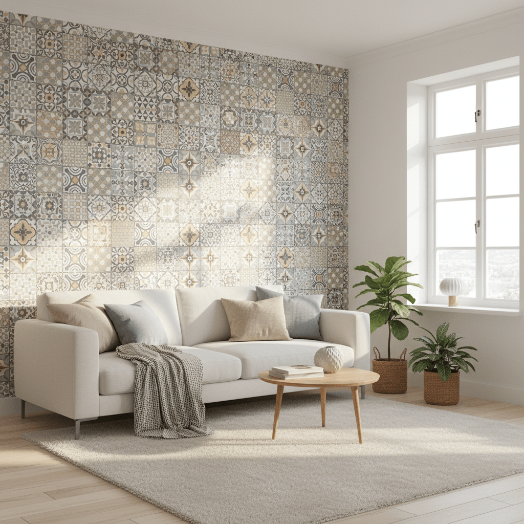 Vareprøve: Premium Palma fliser kontaktplast 15 x 15 cm - Lindas Dekor