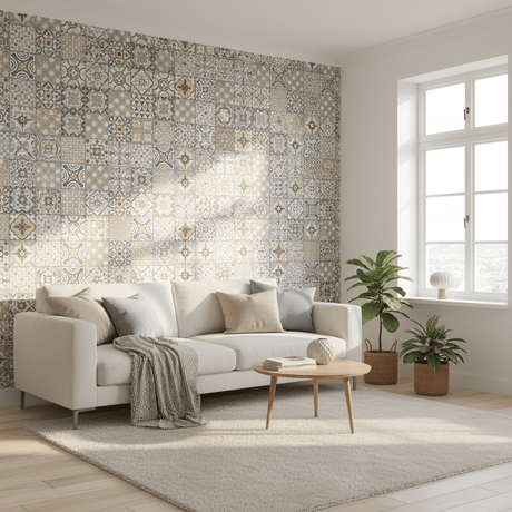Vareprøve: Premium Palma fliser kontaktplast 15 x 15 cm - Lindas Dekor