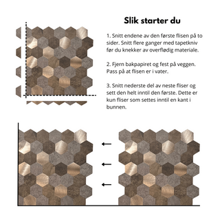 Vareprøve: Mocca hexagon selvklebende veggfliser