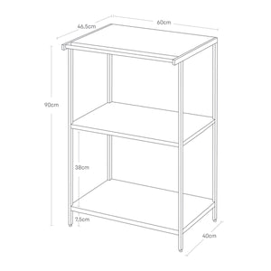 Oppbevaringshylle sort 90 x 60 x 46,5 cm - Lindas Dekor
