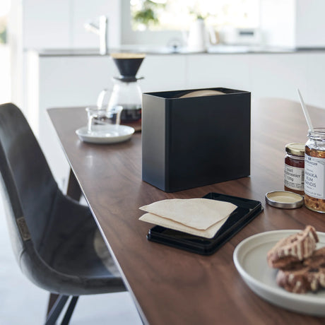 Oppbevaringsboks til kaffefilter med lokk og stablebar design