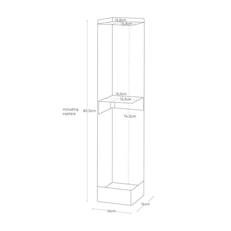 Diskré toalettpapirholder med hjul sort 80,5 cm - Lindas Dekor