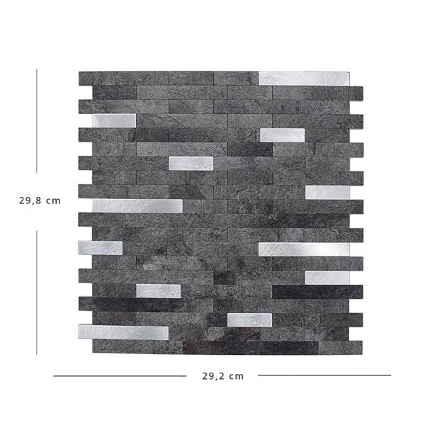 Stein mørk grå selvklebende veggfliser