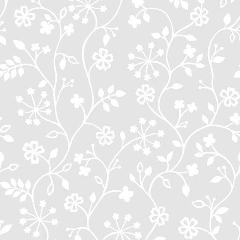 Statisk vindusfolie med blomster og blader til bad og stue
