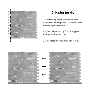 Stein lys grå selvklebende veggfliser