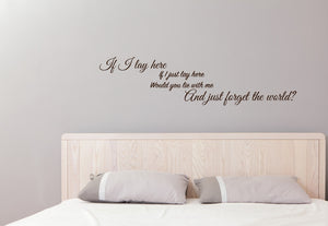 If i lay here, stor